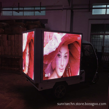 Mobile Tricycle LED Billboard: High Resolution P4.8 Moving LED Display Ads in Chinese Vehicles